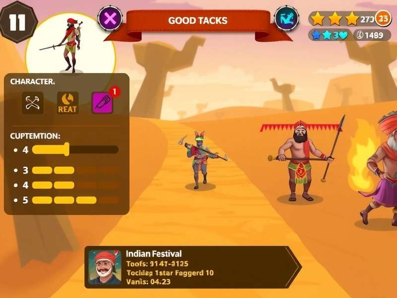 Arid Run Warrior gameplay screenshot showing desert environment